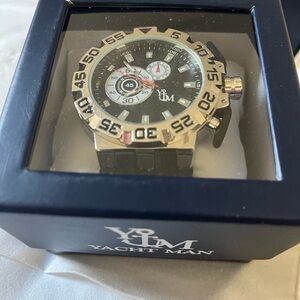 Yacht Man Black and Silver Watch